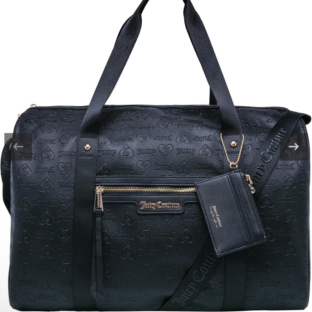 Viral Juicy Couture Black Embossed Travel Bag